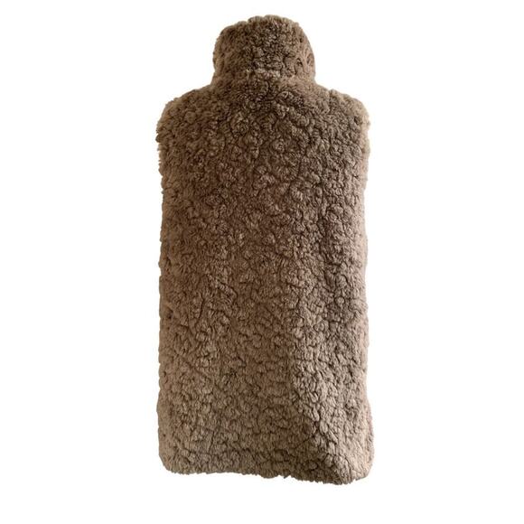 Dylan Anthropologie Cozy Faux Fur Zip Up Vest Mocha Brown Size Medium - Picture 3 of 7